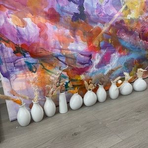 Bud Vases With Pampas/dried Flowers (10 Pieces)